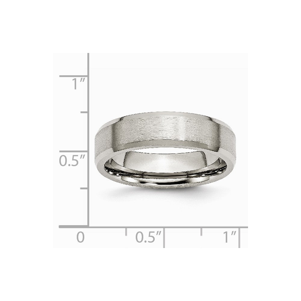 Chisel Titanium Beveled Edge 6mm Brushed And Polished Wedding Band