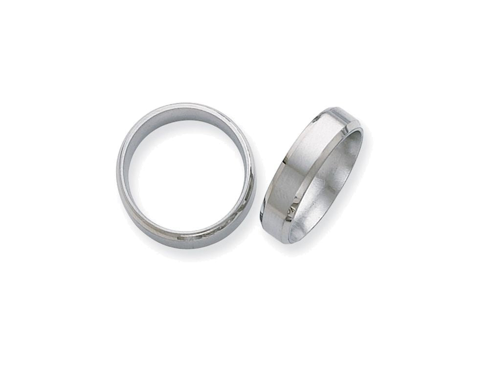 Chisel Titanium Beveled Edge 6mm Brushed And Polished Wedding Band