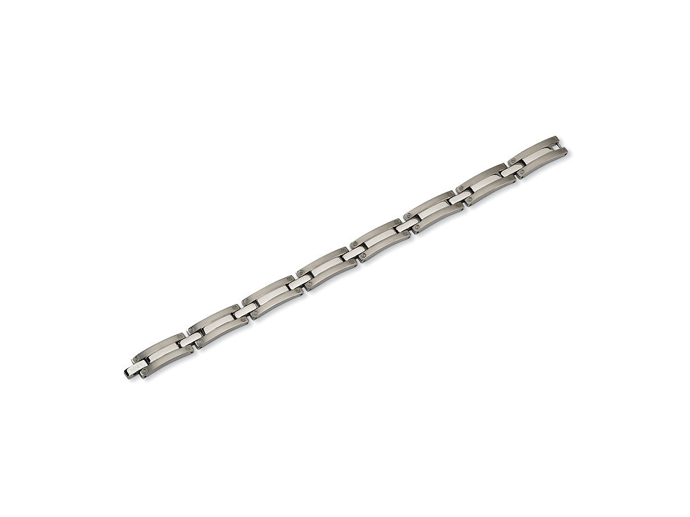 Chisel Titanium Brushed and Polished Bracelet - 8.5 inches