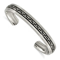 Chisel Titanium Black Rubber Design Cuff Bangle