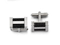 Chisel Titanium Black Ip-plated Wire Cuff Links