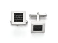 Chisel Titanium Polished Black Ip-plated Wire Cuff Links
