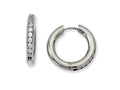 Chisel Titanium CZ Hinged Hoop Earrings