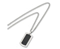 Chisel Titanium Carbon Fiber Dog Tag Necklace - 24 inche Stainless Steel Chain