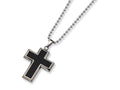 Chisel Titanium Carbon Fiber Cross Necklace - 22 inche Stainless steel chain
