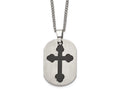 Chisel Titanium Black Plated Moveable Cross Necklace - 22 inche Stainless steel chain