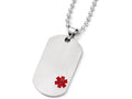 Chisel Titanium Medical Jewelry Dog Tag Pendant Necklace 22 Inch Stainless steel chain