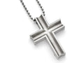 Chisel Titanium Polished Cross Necklace 24 inch Stainless steel chain