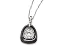 Chisel Polished Ceramic With CZ Titanium Pendant Necklace On Stainless steel chain