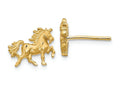 FJC Finejewelers 14k Yellow Gold Satin Bright Cut Unicorn Post Earrings