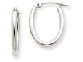 FJC Finejewelers 14k White Gold Polished 2mm Oval Tube Hoop Earrings