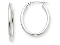 FJC Finejewelers 14k White Gold Polished 2mm Oval Tube Hoop Earrings