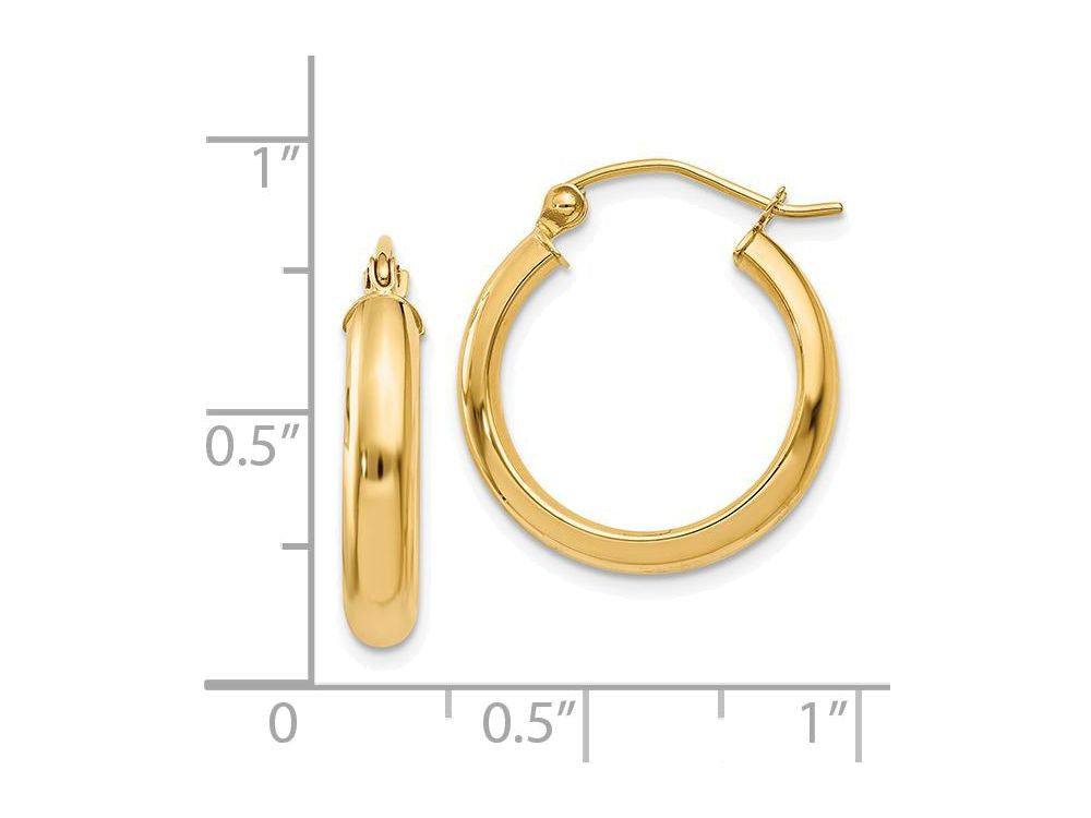 FJC Finejewelers 14k Yellow Gold Round Tube Hoop Earrings