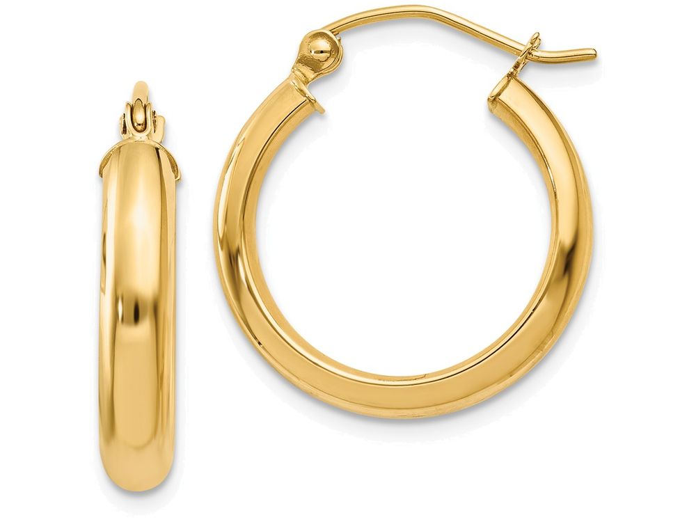 FJC Finejewelers 14k Yellow Gold Round Tube Hoop Earrings