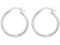 FJC Finejewelers 14k White Gold Satin and Bright-cut 2mm Round Hoop Earrings