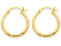 FJC Finejewelers 14k Yellow Gold Satin and Bright-cut 2mm Round Tube Hoop Earrings