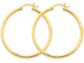 FJC Finejewelers 14k Yellow Gold Satin and Bright-cut 2mm Round Tube Hoop Earrings