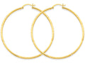 FJC Finejewelers 14k Yellow Gold Satin and Bright-cut 2mm Round Tube Hoop Earrings