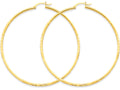FJC Finejewelers 14k Yellow Gold Satin and Bright-cut 2mm Round Tube Hoop Earrings
