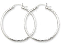 FJC Finejewelers 14k White Gold Bright-cut 2mm Round Tube Hoop Earrings