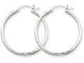 FJC Finejewelers 14k White Gold Bright-cut 2mm Round Tube Hoop Earrings