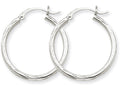 FJC Finejewelers 14k White Gold Bright-cut 2mm Round Tube Hoop Earrings