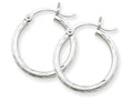 FJC Finejewelers 14k White Gold Bright-cut 2mm Round Tube Hoop Earrings