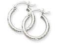 FJC Finejewelers 14k White Gold Bright-cut 2mm Round Tube Hoop Earrings