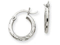 FJC Finejewelers 14k White Gold Bright-cut 2mm Round Tube Hoop Earrings
