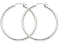 FJC Finejewelers 14k White Gold Bright-cut 2mm Round Tube Hoop Earrings