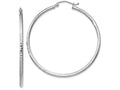 FJC Finejewelers 14k White Gold Bright-cut 2mm Round Tube Hoop Earrings
