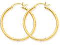 FJC Finejewelers 14k Yellow Gold Bright-cut 2mm Round Tube Hoop Earrings