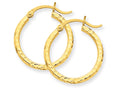 FJC Finejewelers 14k Yellow Gold Bright-cut 2mm Round Tube Hoop Earrings