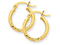 FJC Finejewelers 14k Yellow Gold Bright-cut 2mm Round Tube Hoop Earrings