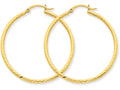 FJC Finejewelers 14k Yellow Gold Bright-cut 2mm Round Tube Hoop Earrings