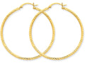FJC Finejewelers 14k Yellow Gold Bright-cut 2mm Round Tube Hoop Earrings