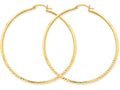 FJC Finejewelers 14k Yellow Gold Bright-cut 2mm Round Tube Hoop Earrings