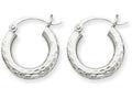 FJC Finejewelers 14k White Gold Bright-cut 3mm Round Hoop Earrings