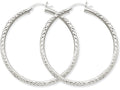 FJC Finejewelers 14k White Gold Bright-cut 3mm Round Hoop Earrings