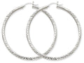 FJC Finejewelers 14k White Gold Bright-cut 3mm Round Hoop Earrings