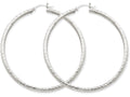 FJC Finejewelers 14k White Gold Bright-cut 3mm Round Hoop Earrings