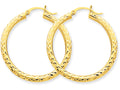 FJC Finejewelers 14k Yellow Gold Bright-cut 3mm Round Hoop Earrings