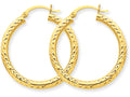 FJC Finejewelers 14k Yellow Gold Bright-cut 3mm Round Hoop Earrings
