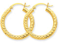 FJC Finejewelers 14k Yellow Gold Bright-cut 3mm Round Hoop Earrings