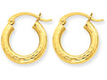 FJC Finejewelers 14k Yellow Gold Bright-cut 3mm Round Hoop Earrings