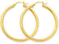 FJC Finejewelers 14k Yellow Gold Bright-cut 3mm Round Hoop Earrings