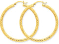 FJC Finejewelers 14k Yellow Gold Bright-cut 3mm Round Hoop Earrings