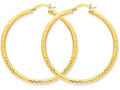FJC Finejewelers 14k Yellow Gold Bright-cut 3mm Round Hoop Earrings