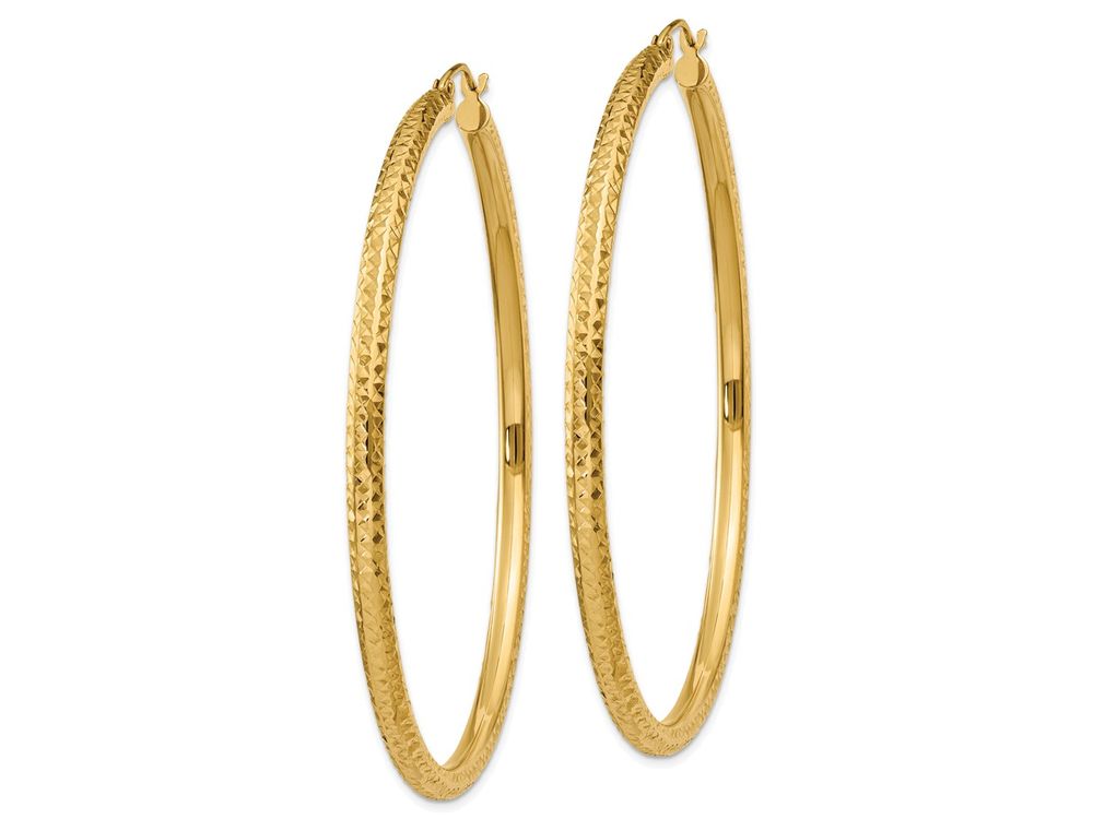 FJC Finejewelers 14k Yellow Gold Bright-cut 3mm Round Hoop Earrings