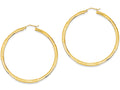 FJC Finejewelers 14k Yellow Gold Satin and Bright-cut 3mm Round Hoop Earrings